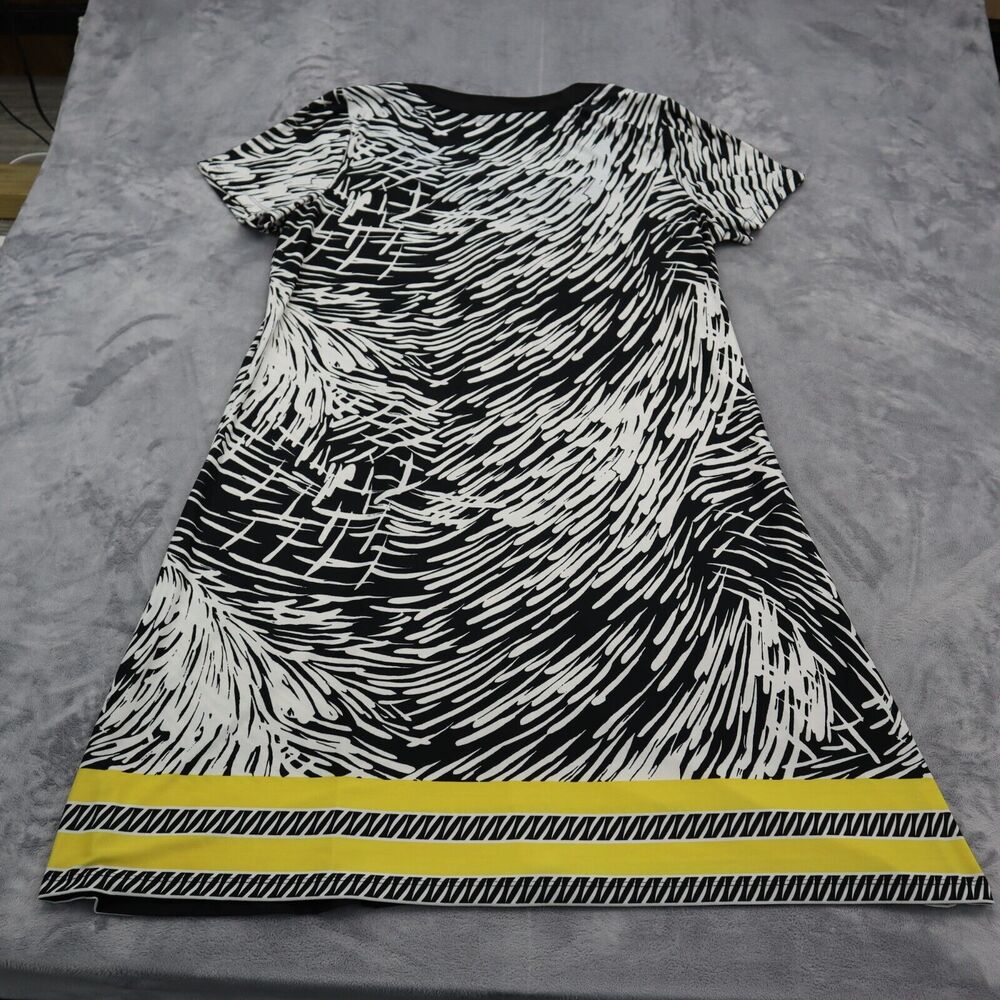 Blooming Rose Dress Womens XL Black White Casual Lightweight Short Sleeve Beaded - Picture 10 of 15